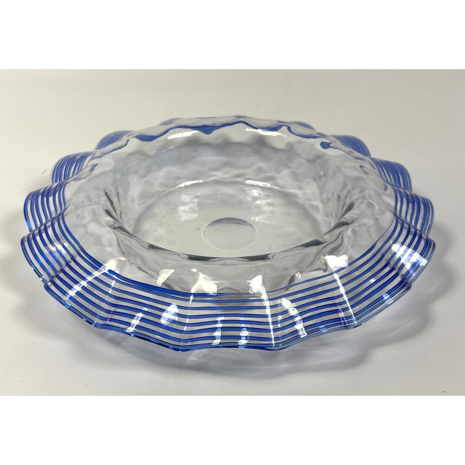 Appraisal: Fry Art Glass blue threaded optic bowl Dimensions H inches