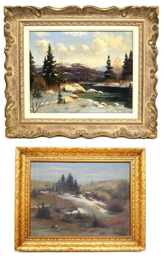 Appraisal: Two oil paintings Guy Trent th C oil on canvas