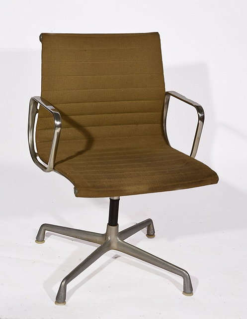 Appraisal: AFTER CHARLES EAMESA 's swivel office chair with cloth upholstery