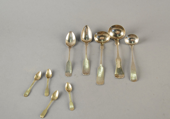 Appraisal: A Lot of Coin Silver Flatware three sauce ladles one