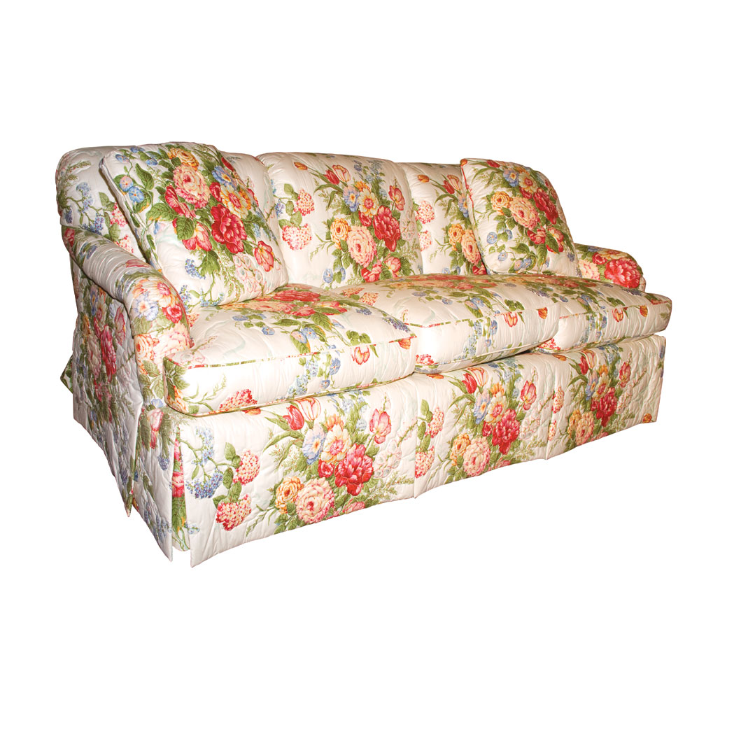 Appraisal: Chintz Upholstered Sofa Length feet inches