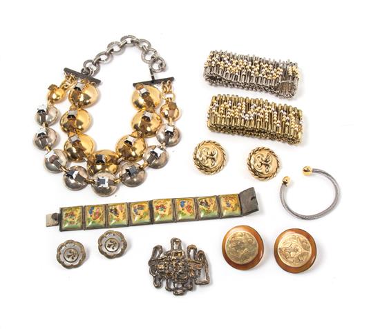 Appraisal: Sale Lot An Assortment of Metal and Ceramic Costume Jewelry