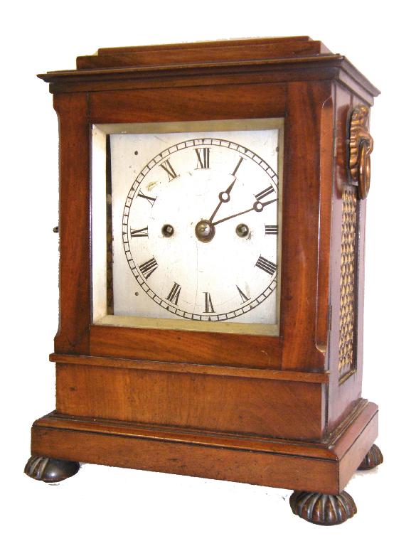 Appraisal: English mahogany double fusee bracket clock the movement back plate