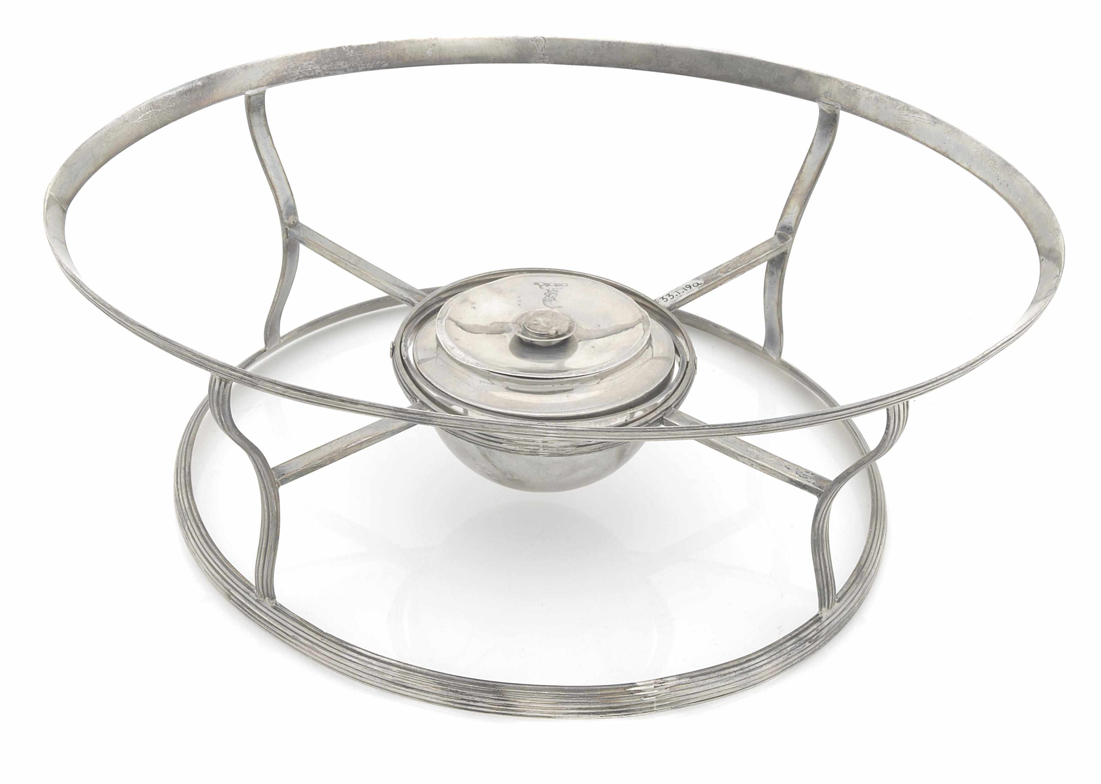 Appraisal: A George III sterling silver oval dish warming stand William