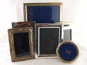 Appraisal: Silver photo frames A circular frame London an art nouveau