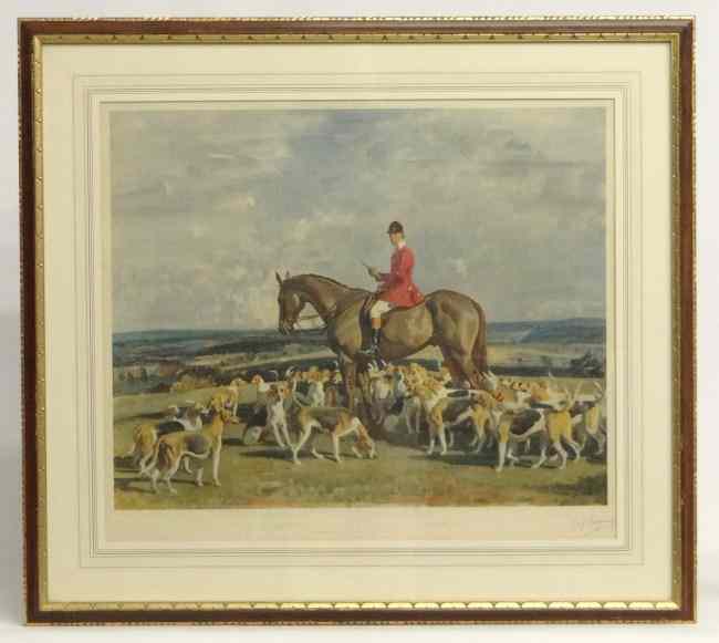 Appraisal: Signed Alfred James Munnings artist's proof titled ''Stanley Barker And