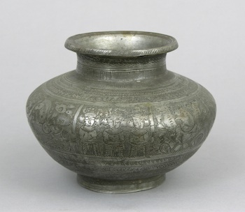 Appraisal: An Indian Ghanda or Pot A pot fashioned in bronze