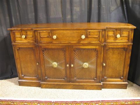 Appraisal: REGENCY STYLE MAHOGANY SIDE CABINET th century the outset rectangular