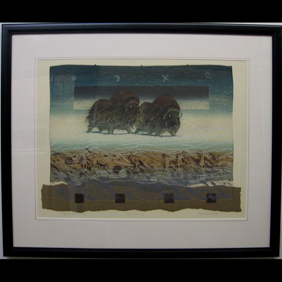 Appraisal: THE CROSSING ALLEN HARRY SMUTYLO - CANADIAN COLOUR ETCHING WITH