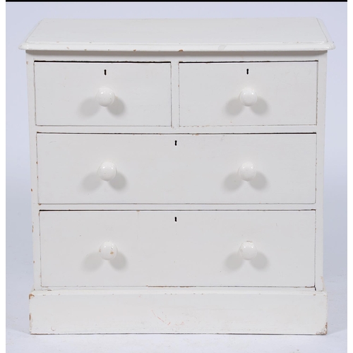 Appraisal: An Edwardian pine chest of drawers later painted cm l