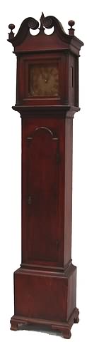 Appraisal: Circa mahogany case with tombstone door and ogee feet day