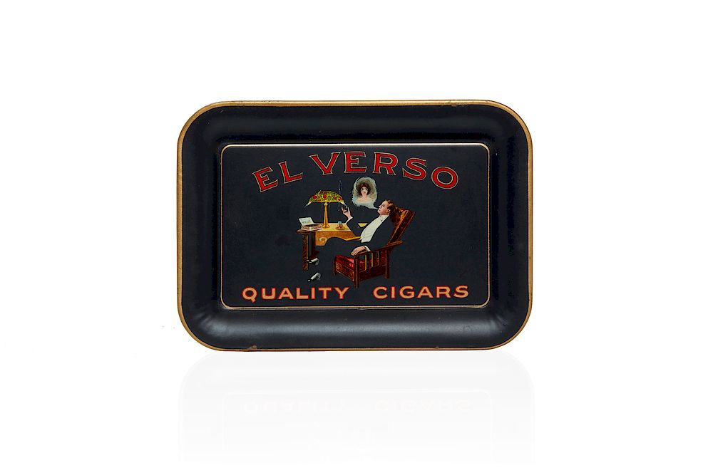 Appraisal: El Verso Cigars Tip Tray El Verso Quality Cigars rectangular