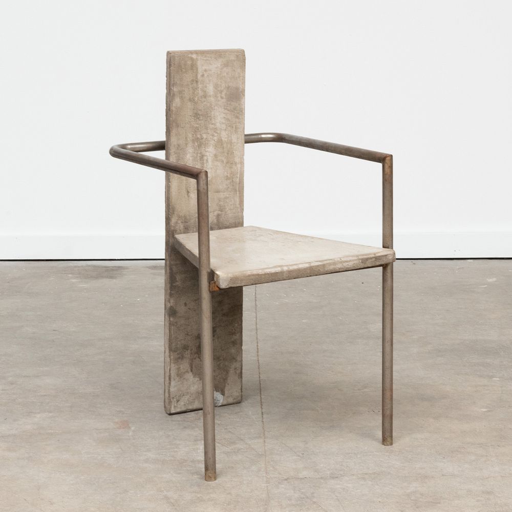 Appraisal: Jonas Bohlin Steel and Concrete 'Concrete' Chair for Kallemo Signed