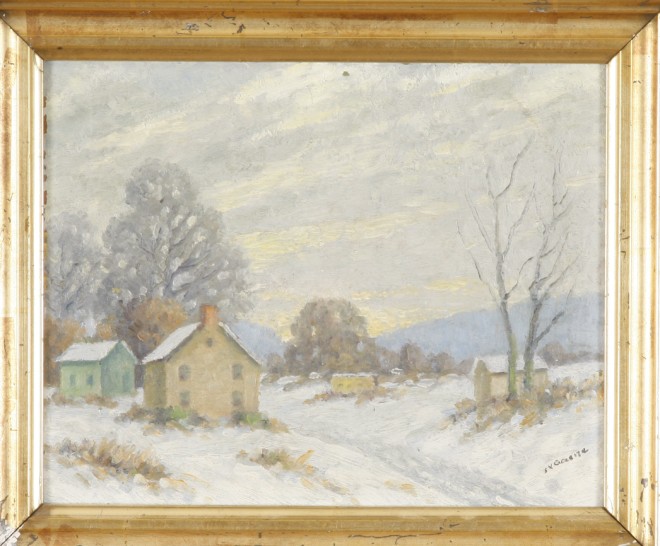 Appraisal: Albert Van Nesse Greene Winter landscape oil on board x