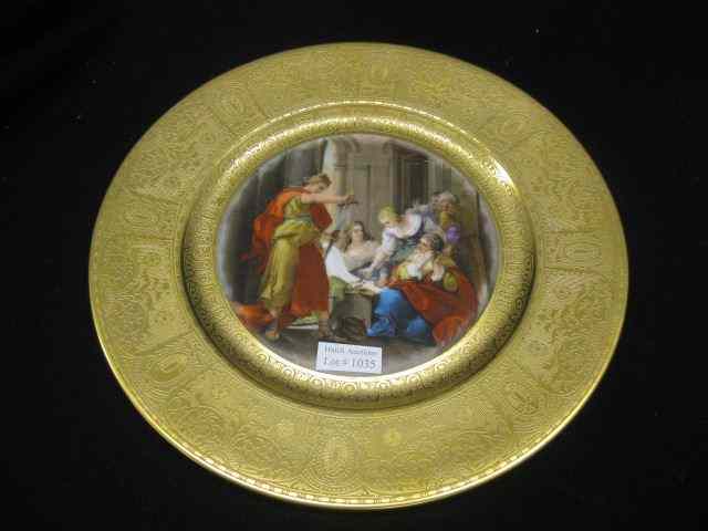 Appraisal: Heinrich Porcelain Cabinet Plate neo-classical scene gold encrusted border ''