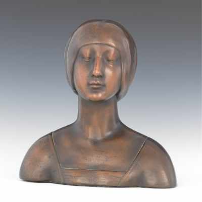 Appraisal: A Pompeian Bronze Co Bust Beatrice The small bust of