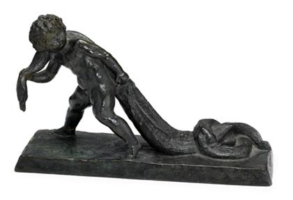 Appraisal: French bronze figure of young Hercules mid th century Bronze