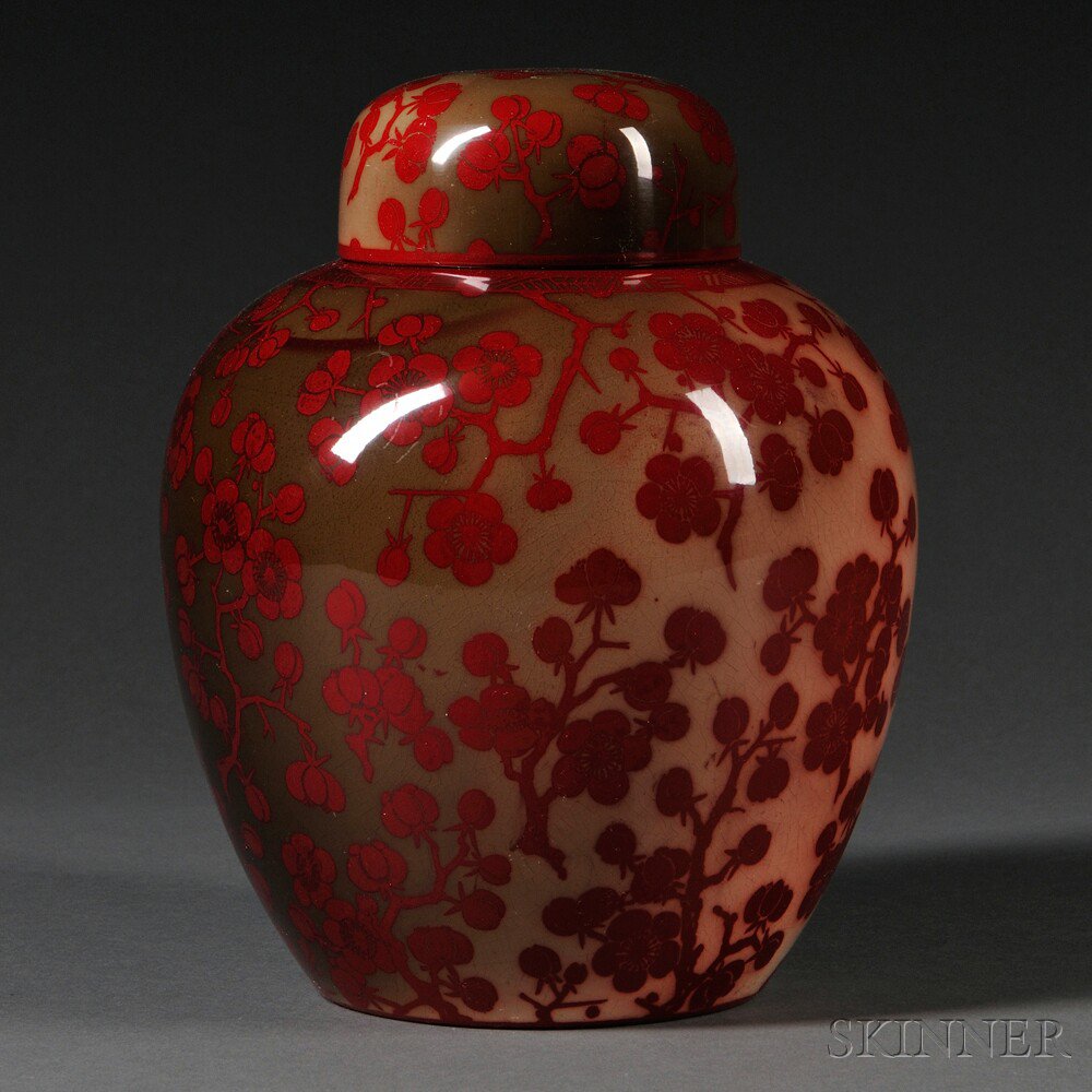 Appraisal: Bernard Moore Flambe Jar and Cover England early th century