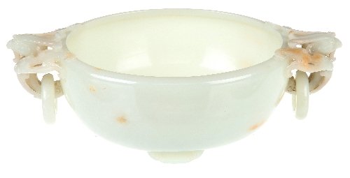 Appraisal: A fine white jade 'Phoenix' marriage bowl Qing Dynasty Qianlong