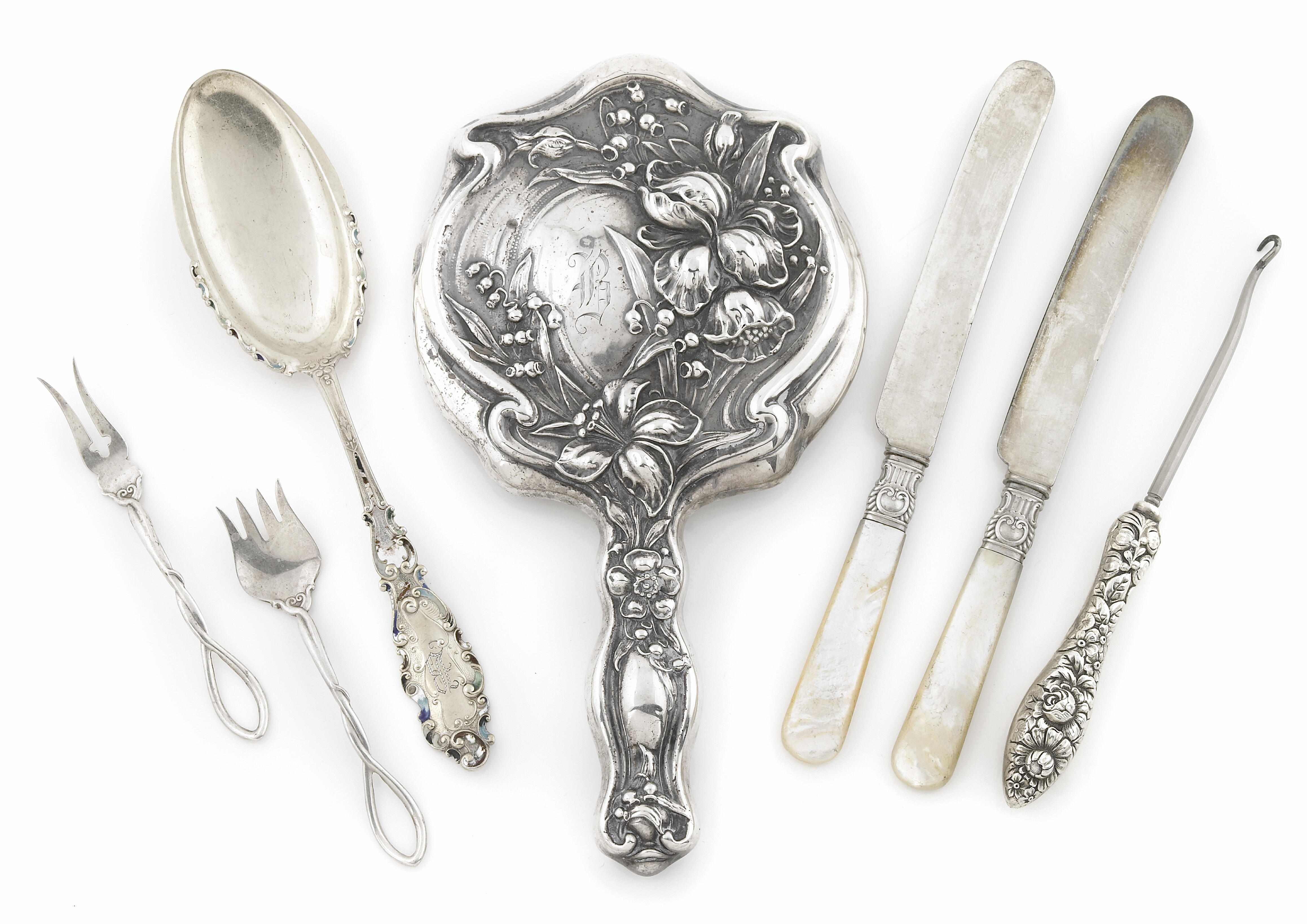 Appraisal: An assembled group of sterling silver articles Late th -