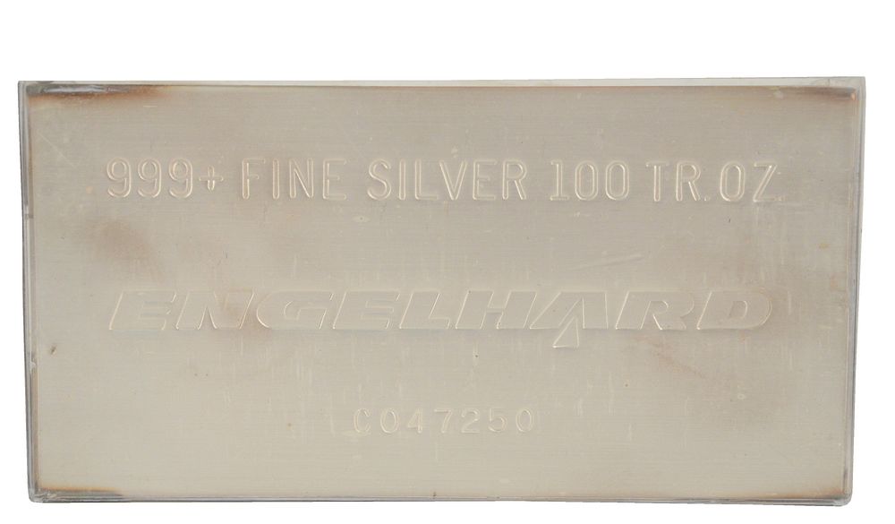 Appraisal: troy oz Engelhard Silver Bar marked fine silver troy ounces