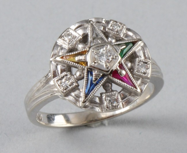 Appraisal: KW ring featuring six ctw diamonds Size grams total weight