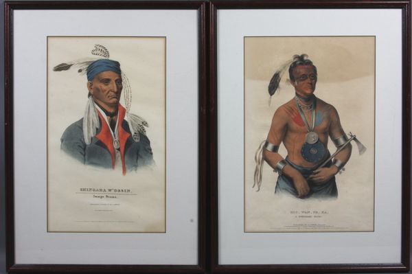 Appraisal: Group of two handcolored prints of American Indians one published