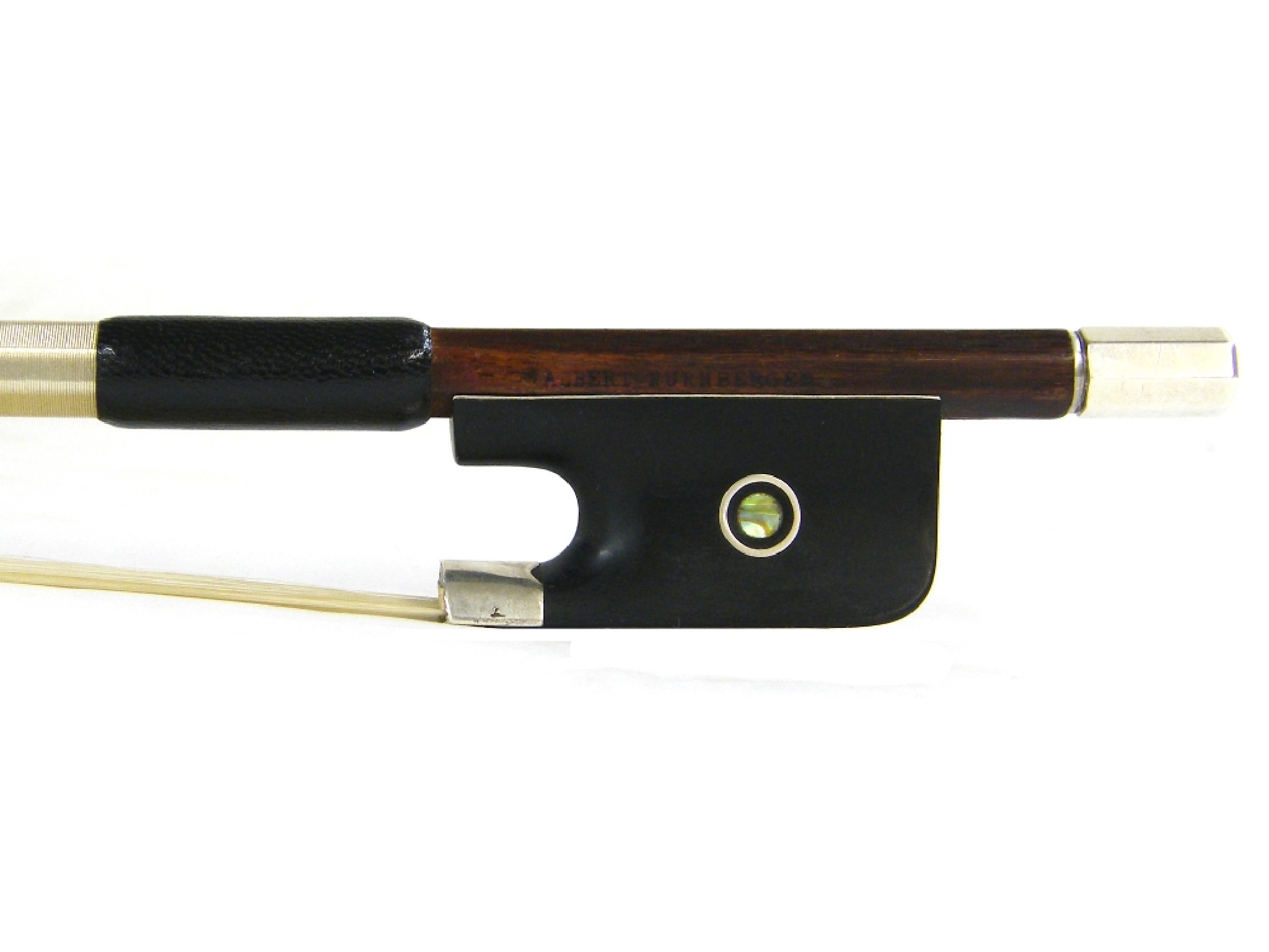 Appraisal: German silver mounted violoncello bow by and stamped Albert Nurnberger