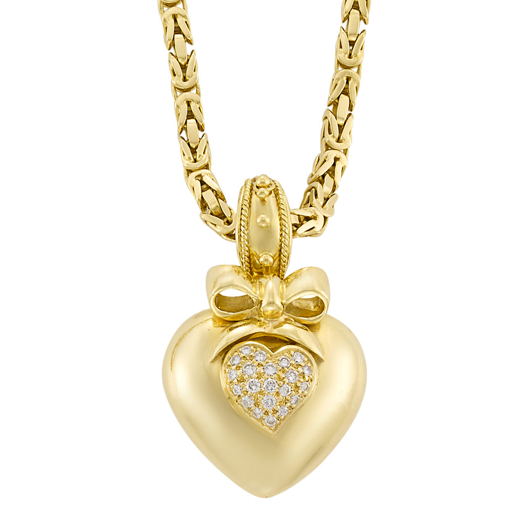 Appraisal: Gold Diamond and Mabe Pearl Pendant Judith Ripka with Long