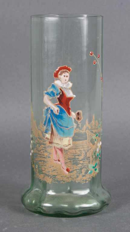 Appraisal: Daum Nancy enamel and gilt decorated glass vase early th