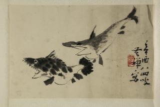 Appraisal: Chinese hand scroll ink and watercolor h Chinese hand scroll