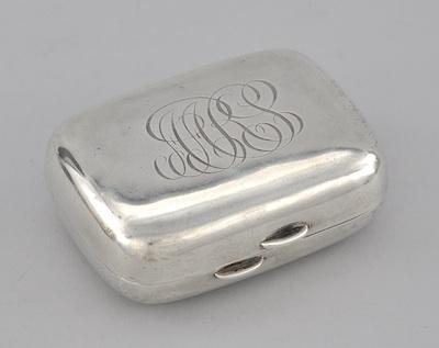 Appraisal: A Sterling Silver Soap Conatiner Monogramed Simple hinged design monogramed