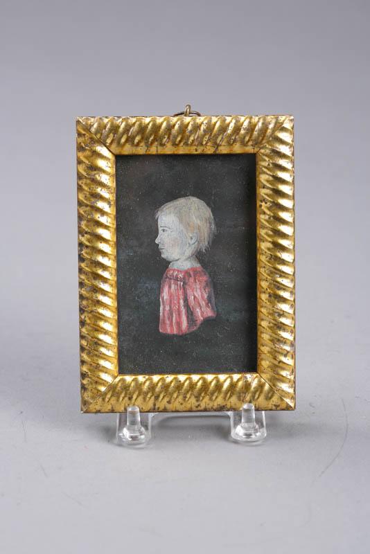 Appraisal: MINIATURE PORTRAIT American or European th century gouache on paper