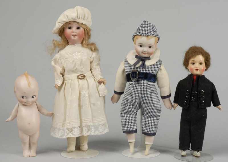 Appraisal: Lot of Bisque Dolls Description German Rose O Neill Kewpie