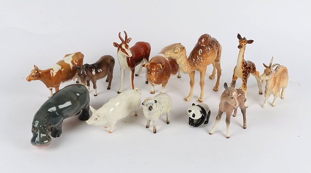 Appraisal: A QUANTITY OF BESWICK PORCELAIN animal figurines to include Champion