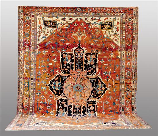 Appraisal: Persian Serapi carpet circa ' x ' lacking from each