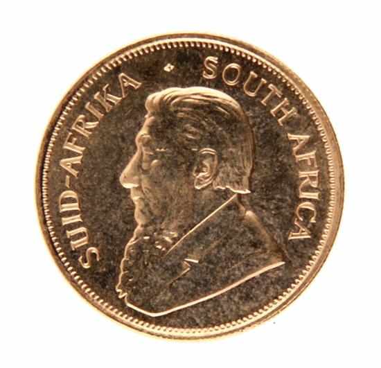 Appraisal: South African Krugerrand gold coin obverse with profile portrait of