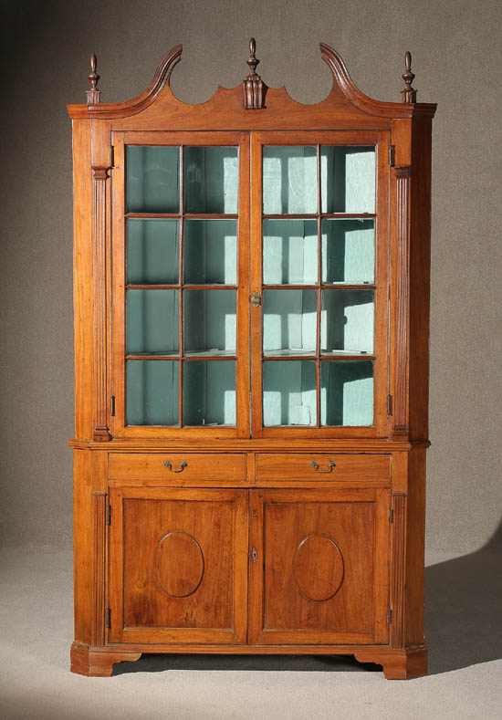 Appraisal: Lot Property of Various Owners Chippendale Walnut Corner Cupboard Mid-Atlantic