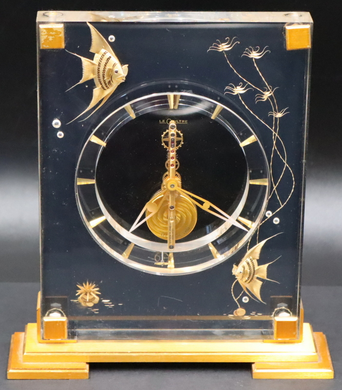 Appraisal: JAEGER LECOULTRE MARINA ANGEL FISH MANTLE CLOCK Jaeger LeCoultre Marina