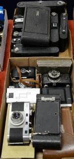 Appraisal: Two box lots Large camera lot to include Vanity Kodak-Vest