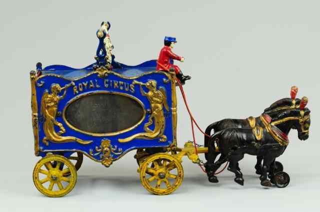 Appraisal: HUBLEY ROYAL CIRCUS CLOWN TRAPEZE WAGON Cast iron scarce example