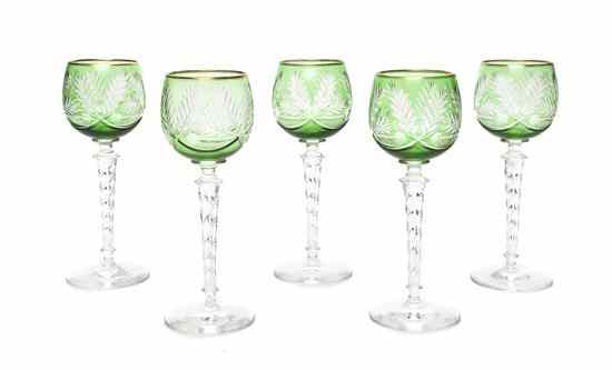 Appraisal: A Set of Ten Bohemian Cut Glass Goblets each having