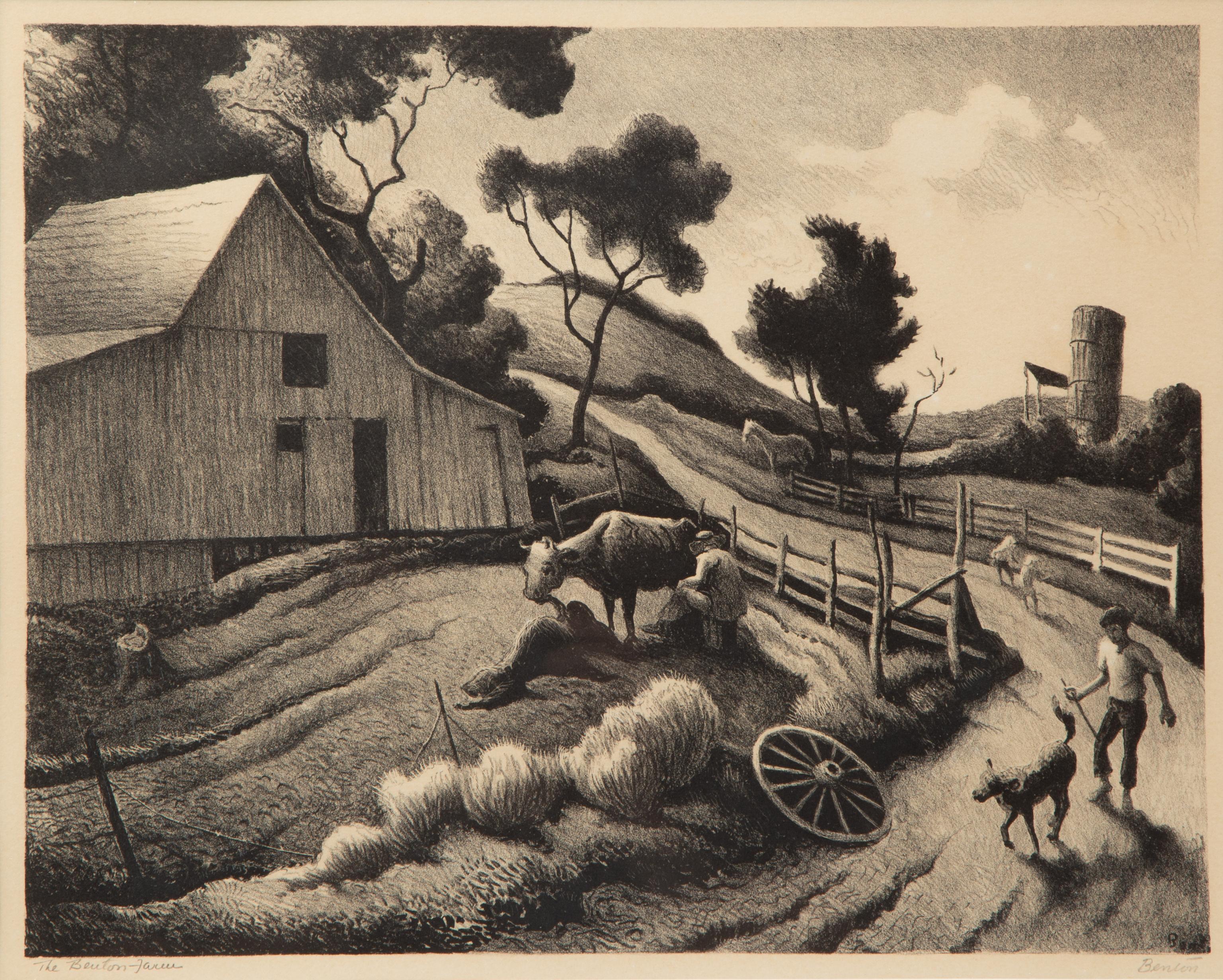 Appraisal: THOMAS HART BENTON 'THE BENTON FARM' SIGNED LITHOGRAPH Thomas Hart