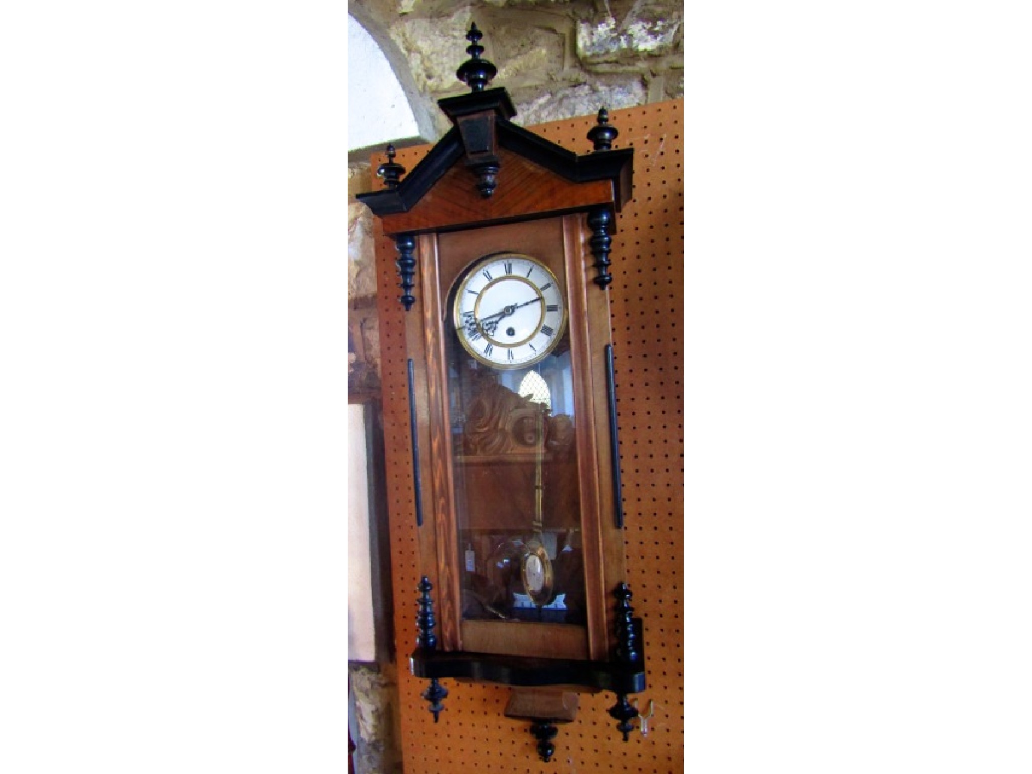 Appraisal: A th century wall clock the walnut case enclosing a