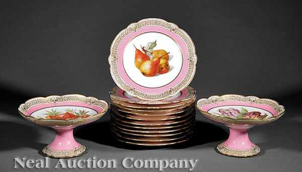 Appraisal: A French Porcelain Dessert Service consisting of a pair of