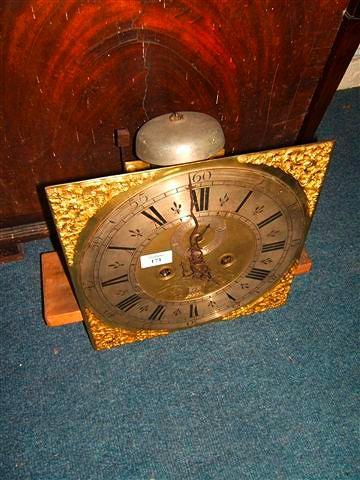 Appraisal: A eight day long case clock movement having a square