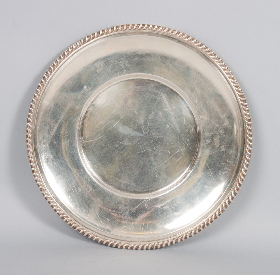 Appraisal: S Kirk Son sterling silver cake plate with gadroon edge