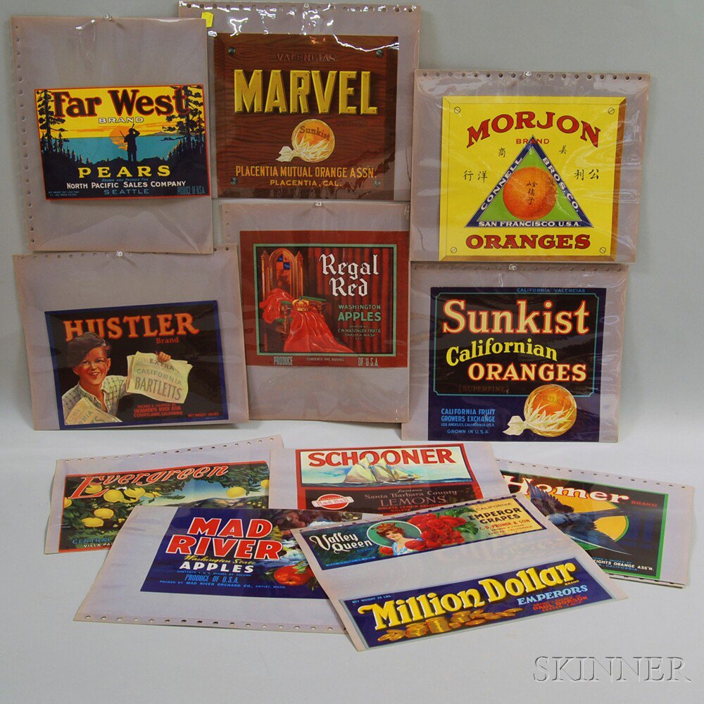 Appraisal: Twenty-three Assorted Vintage Fruit Crate Labels growers include Victoria Hustler