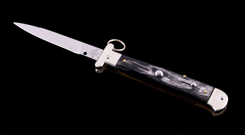 Appraisal: Campolin Italian Ring Pull Stiletto Switchblade This is an Italian