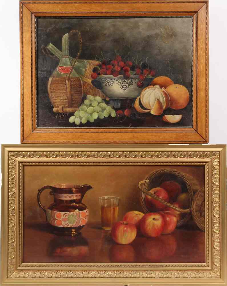 Appraisal: OOC'S - Two s American Country Na ve Still Lifes